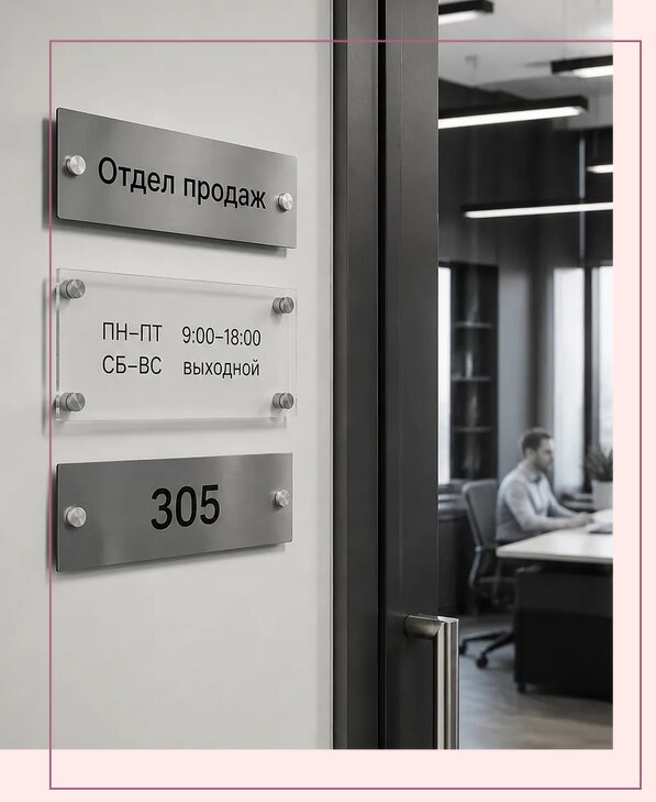 Офисные таблички на дверь в Черемхове по цене от 5109 р. | Аванза-Чрм